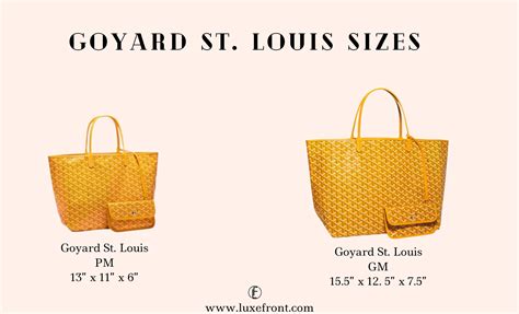 goyard st louis bag organizer|goyard tote bag size comparison.